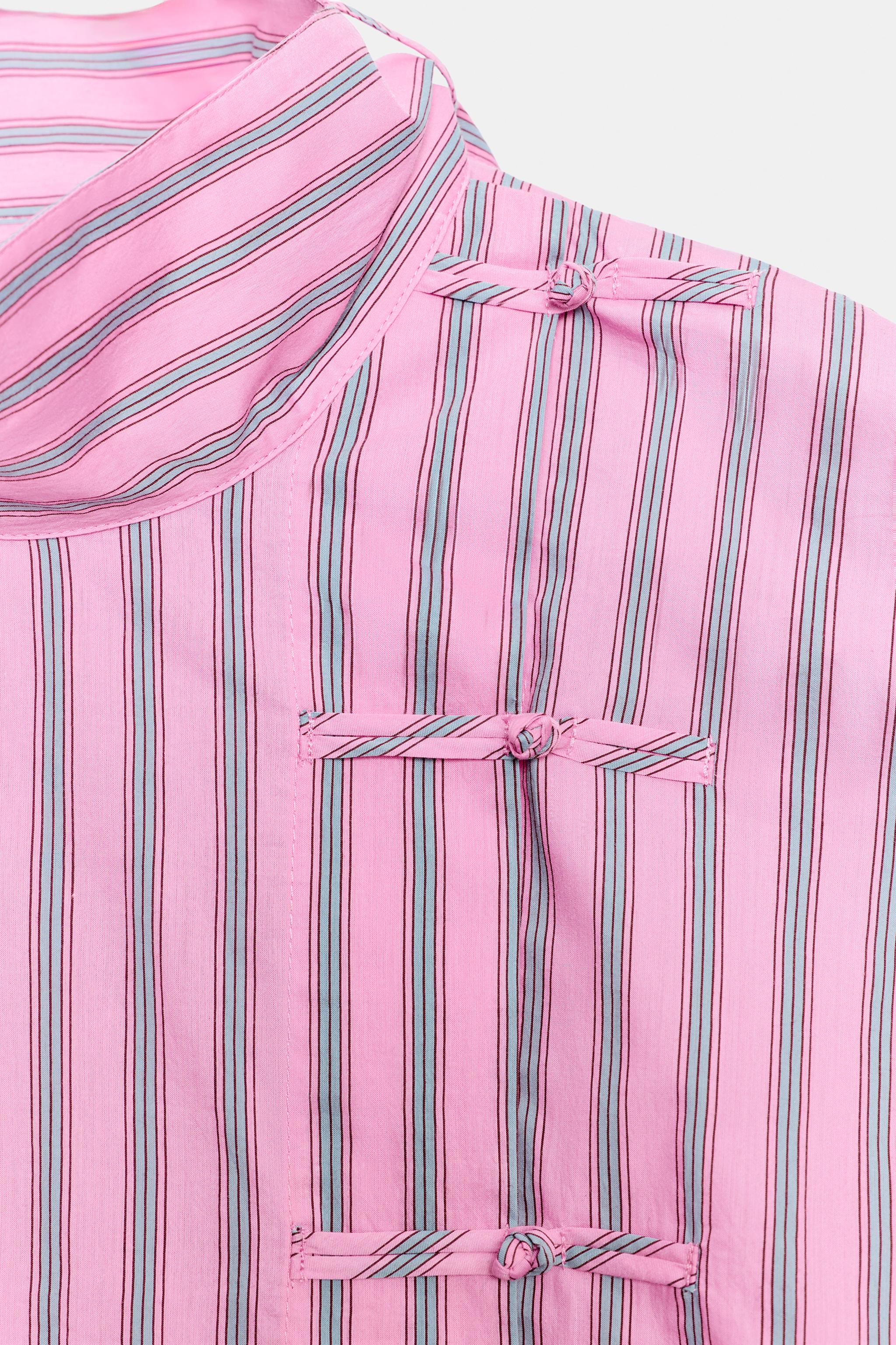 ZW COLLECTION STRIPED FROG FASTENING SHIRT